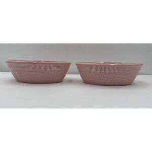 Vtg Lot Of (2) Taylor Smith & Taylor Genuine Oven Serve Ware Pink Oval Dish USA